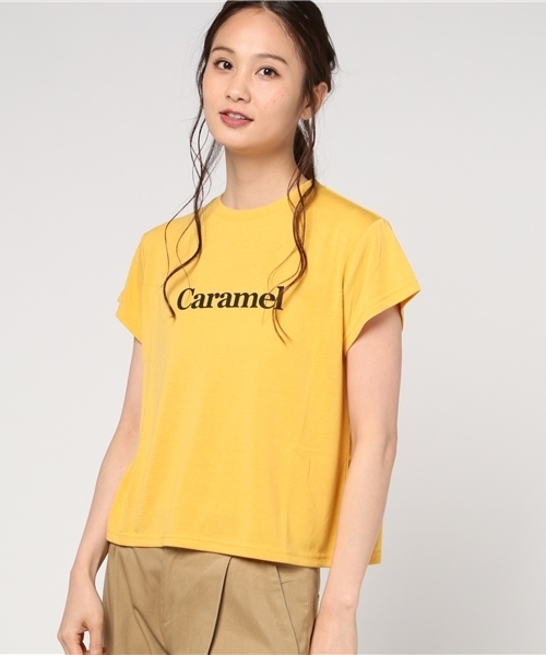 Re:EDIT（リエディ）の「[着まわしやすいから毎日でも着たくなる]シンプルロゴプリントTシャツトップス/カットソー・Tシャツ[リエディ]（Tシャツ/カットソー・レディース・ベージュ/ラベンダー/ネイビー/ブラック/ホワイト/マスタード・X-LARGE/SMALL/MEDIUM/LARGE）」の6枚目の写真