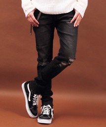 ８(eight) | 膝ダメージ スキニーデニム ジーンズ(デニムパンツ)