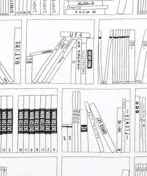 Design Tshirts Store graniph(デザイン ティーシャツ ストア グラニフ)の「マルチパターンTシャツH/アートブックライブラリー(Tシャツ/カットソー・メンズ・ホワイト・MEDIUM/SMALL/LARGE/X-SMALL)」の6枚目の写真