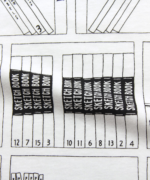 Design Tshirts Store graniph(デザイン ティーシャツ ストア グラニフ)の「マルチパターンTシャツH/アートブックライブラリー(Tシャツ/カットソー・メンズ・ホワイト・MEDIUM/SMALL/LARGE/X-SMALL)」の7枚目の写真