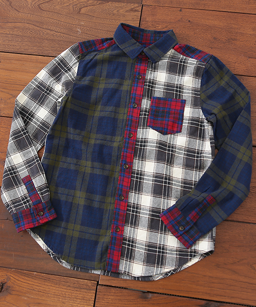 CUBE SUGAR（キューブシュガー）の「先染めネルチェックレギュラーシャツ（シャツ/ブラウス・レディース・グレー系その他/ブルー系その他/レッド系その他/その他・M）」の11枚目の写真