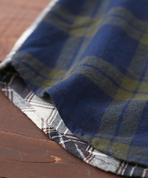 CUBE SUGAR（キューブシュガー）の「先染めネルチェックレギュラーシャツ（シャツ/ブラウス・レディース・グレー系その他/ブルー系その他/レッド系その他/その他・M）」の7枚目の写真