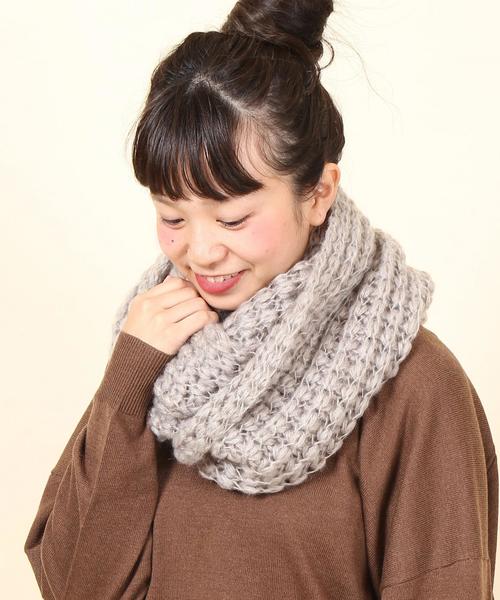 coen(コーエン)の「ニットスヌード(ストール/ショール・レディース・ブラック/ライトグレー/ライトブルー/ピンク・FREE)」の3枚目の写真
