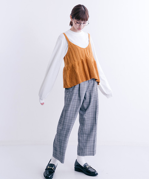 MERLOT（メルロー）の「ニットビスチェ1316（キャミソール・レディース・キャメル/ブラック/グリーン/グレー・FREE）」の10枚目の写真