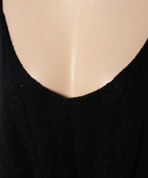MERLOT（メルロー）の「ニットビスチェ1316（キャミソール・レディース・キャメル/ブラック/グリーン/グレー・FREE）」の17枚目の写真