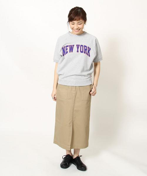 coen（コーエン）の「ストレッチ ロングタイトスカート（スカート・レディース・ネイビー/ベージュ・LARGE/MEDIUM）」の5枚目の写真