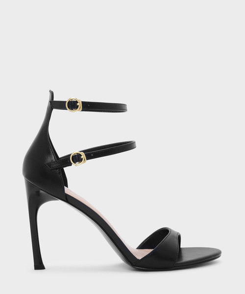 CHARLES & KEITH(チャールズ & キース)の「デュアルアンクルストラップサンダル / DUAL ANKLE STRAP SANDALS(パンプス・レディース・ブラウン系その他/ブラック・24.5cm/22.5cm/23.5cm/23cm/25cm)」の2枚目の写真