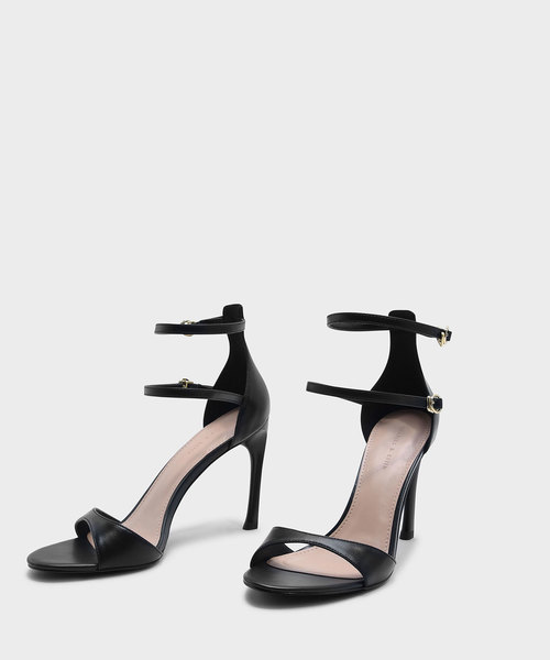 CHARLES & KEITH(チャールズ & キース)の「デュアルアンクルストラップサンダル / DUAL ANKLE STRAP SANDALS(パンプス・レディース・ブラウン系その他/ブラック・24.5cm/22.5cm/23.5cm/23cm/25cm)」の3枚目の写真