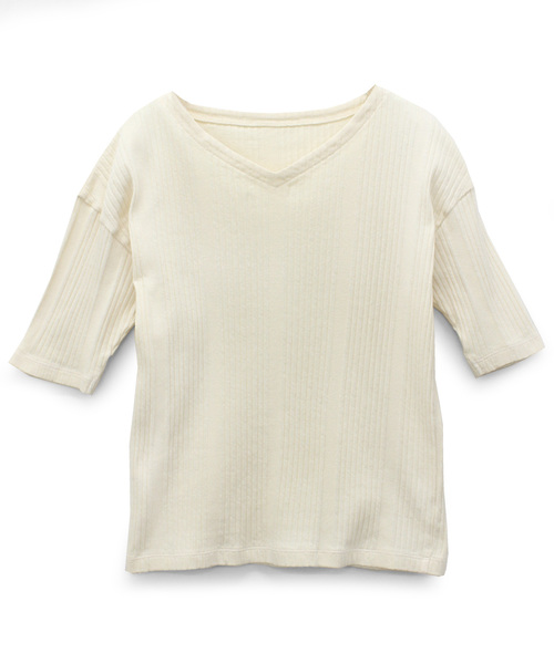 RNA-N(アールエヌエーエヌ)の「M0928 針抜きテレコ2wayプルオーバー(Tシャツ/カットソー・レディース・ブルー/ブラック/キナリ・MEDIUM)」の2枚目の写真