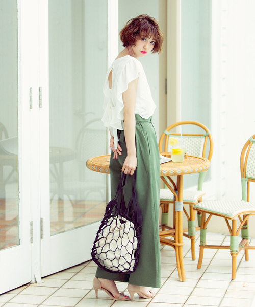 KOBE LETTUCE（コウベレタス）の「フィッシュネットフェイクレザートートバッグ レディース キャンバス巾着付き[B1159]神戸レタス（トートバッグ・レディース・ブラック/キャメル/グレイッシュベージュ・FREE）」の10枚目の写真