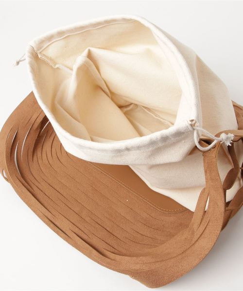 KOBE LETTUCE（コウベレタス）の「フィッシュネットフェイクレザートートバッグ レディース キャンバス巾着付き[B1159]神戸レタス（トートバッグ・レディース・ブラック/キャメル/グレイッシュベージュ・FREE）」の6枚目の写真