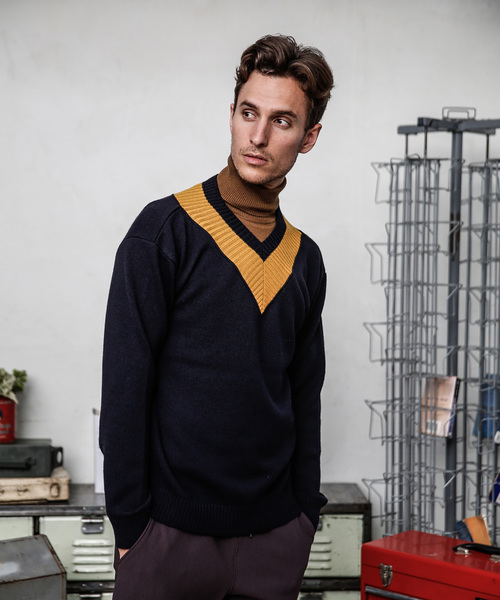 MR.OLIVE（ミスターオリーブ）の「7G SOFT WOOL KNIT / BIG SILHOUTTE CRICKET SWEATER（ニット/セーター・メンズ・ブラック/ネイビー/ブラウン・SMALL/MEDIUM/LARGE）」の12枚目の写真