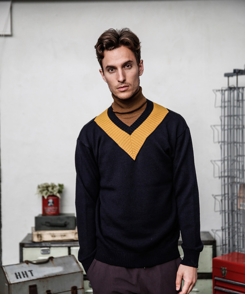 MR.OLIVE（ミスターオリーブ）の「7G SOFT WOOL KNIT / BIG SILHOUTTE CRICKET SWEATER（ニット/セーター・メンズ・ブラック/ネイビー/ブラウン・SMALL/MEDIUM/LARGE）」の15枚目の写真