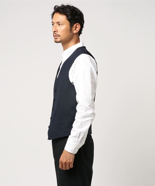 SHIPS（シップス）の「SD: 【LORO PIANA社製生地】 ピンヘッド ベスト（ベスト・メンズ・ネイビー・SMALL/MEDIUM/LARGE/X-LARGE）」の2枚目の写真