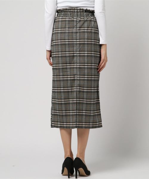 natural couture（ナチュラルクチュール）の「細ヒモ結びデザインナロースカート（スカート・レディース・ブラック/イエロー/ブラック系その他/ブラウン系その他・FREE）」の6枚目の写真