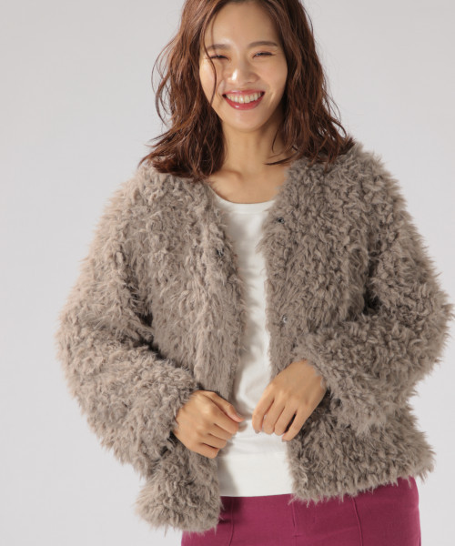 セール】ショートボアカーディガン（ブルゾン）｜BAYFLOW（ベイフロー