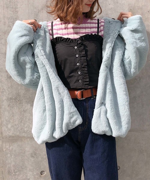 one after another NICE CLAUP(ワンアフターアナザーナイスクラップ)の「フリルビスチェ(キャミソール・レディース・オフホワイト/ホワイト系その他/ブラック/ブラック系その他・FREE)」の8枚目の写真