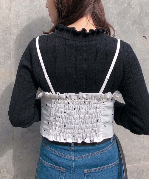 one after another NICE CLAUP(ワンアフターアナザーナイスクラップ)の「フリルビスチェ(キャミソール・レディース・オフホワイト/ホワイト系その他/ブラック/ブラック系その他・FREE)」の14枚目の写真