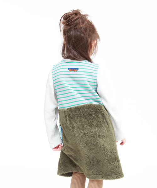 RAGMART（ラグマート）の「起毛ボーダージャンパースカート（ジャンパースカート・キッズ・ネイビー/グレー・100cm/110cm/120cm/130cm）」の6枚目の写真