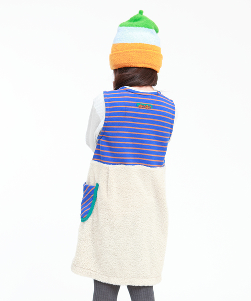 RAGMART（ラグマート）の「起毛ボーダージャンパースカート（ジャンパースカート・キッズ・ネイビー/グレー・100cm/110cm/120cm/130cm）」の10枚目の写真