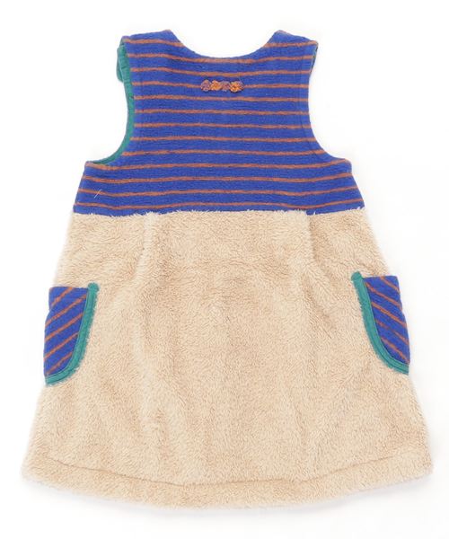 RAGMART（ラグマート）の「起毛ボーダージャンパースカート（ジャンパースカート・キッズ・ネイビー/グレー・100cm/110cm/120cm/130cm）」の3枚目の写真