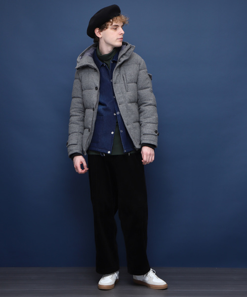 EMMA CLOTHES(エマクローズ)の「ウールブレンドフェザーダウンジャケット/フードダウン(ダウンジャケット/コート・メンズ・グレー/ネイビー/ブラック・M/L)」の4枚目の写真