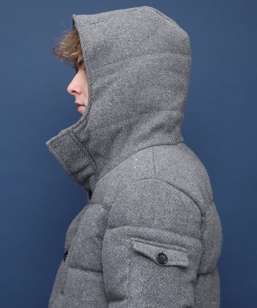 EMMA CLOTHES(エマクローズ)の「ウールブレンドフェザーダウンジャケット/フードダウン(ダウンジャケット/コート・メンズ・グレー/ネイビー/ブラック・M/L)」の14枚目の写真