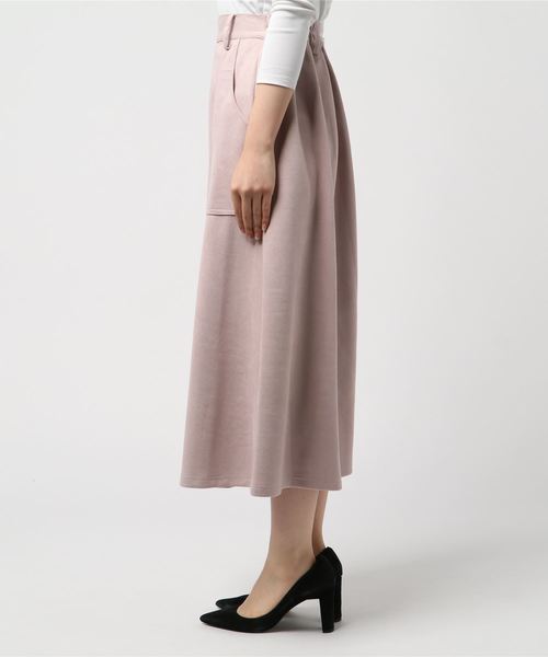 rps（アールピーエス）の「エコスウェードロングフレアースカート（スカート・レディース・ベージュ/マスタード/ピンクベージュ/ライトカーキ・M）」の9枚目の写真