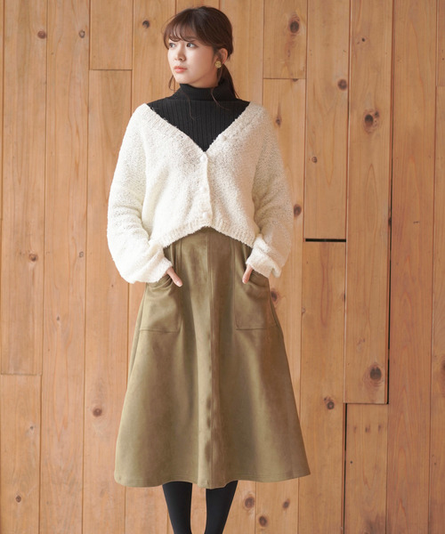 rps（アールピーエス）の「エコスウェードロングフレアースカート（スカート・レディース・ベージュ/マスタード/ピンクベージュ/ライトカーキ・M）」の3枚目の写真