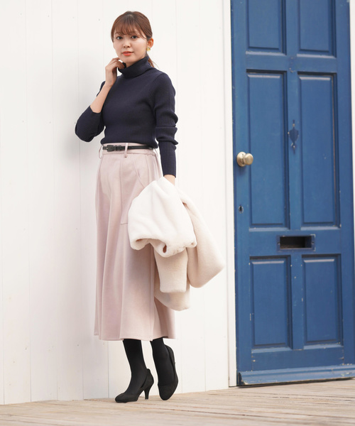 rps（アールピーエス）の「エコスウェードロングフレアースカート（スカート・レディース・ベージュ/マスタード/ピンクベージュ/ライトカーキ・M）」の8枚目の写真