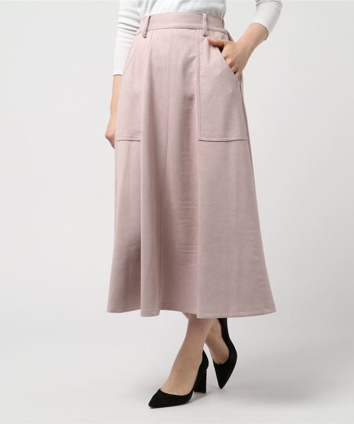 rps（アールピーエス）の「エコスウェードロングフレアースカート（スカート・レディース・ベージュ/マスタード/ピンクベージュ/ライトカーキ・M）」の11枚目の写真