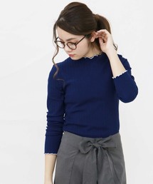 【HERCLOSET】配色メロークルーネックテレコカットソー