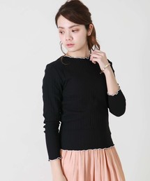 【HERCLOSET】配色メロークルーネックテレコカットソー