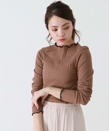 【HERCLOSET】配色メロークルーネックテレコカットソー