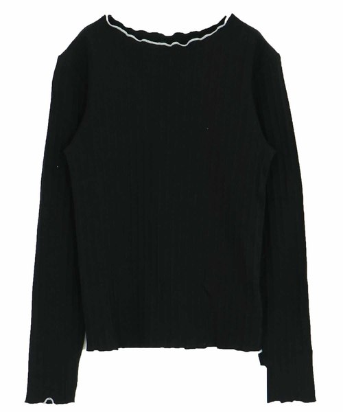 HER CLOSET(ハークローゼット)の「【HERCLOSET】配色メロークルーネックテレコカットソー(Tシャツ/カットソー・レディース・ホワイト/ブラック/ネイビー/グレー/ピンク/グリーン/マスタード/モカ・M)」の17枚目の写真
