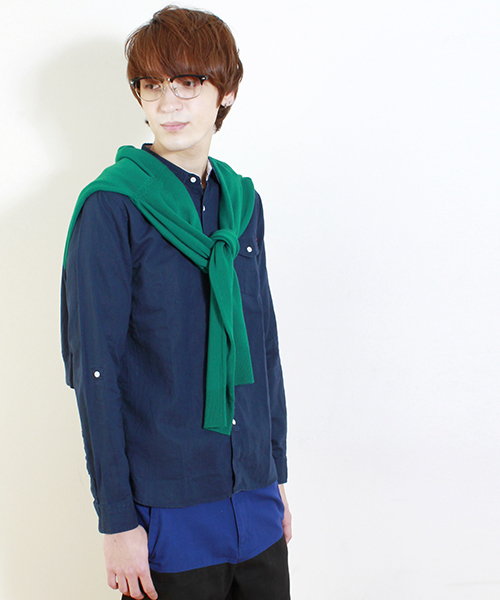 WEGO(ウィゴー)の「WEGO/リネンコットンシャツ(シャツ/ブラウス・メンズ・ホワイト/グリーン/ブルー/レッド系その他/ライトイエロー/ネイビー/ライム/ブラック・SMALL/MEDIUM/LARGE)」の6枚目の写真