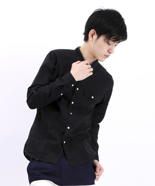 WEGO(ウィゴー)の「WEGO/リネンコットンシャツ(シャツ/ブラウス・メンズ・ホワイト/グリーン/ブルー/レッド系その他/ライトイエロー/ネイビー/ライム/ブラック・SMALL/MEDIUM/LARGE)」の3枚目の写真