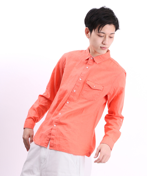 WEGO(ウィゴー)の「WEGO/リネンコットンシャツ(シャツ/ブラウス・メンズ・ホワイト/グリーン/ブルー/レッド系その他/ライトイエロー/ネイビー/ライム/ブラック・SMALL/MEDIUM/LARGE)」の21枚目の写真