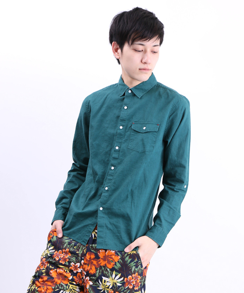 WEGO(ウィゴー)の「WEGO/リネンコットンシャツ(シャツ/ブラウス・メンズ・ホワイト/グリーン/ブルー/レッド系その他/ライトイエロー/ネイビー/ライム/ブラック・SMALL/MEDIUM/LARGE)」の16枚目の写真