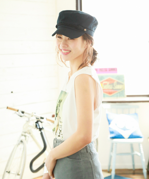 BAYFLOW(ベイフロー)の「カルフォルニアコットンノースリキーネックタンク(Tシャツ/カットソー・レディース・ホワイト/ブラック/ブラウン・FREE)」の4枚目の写真