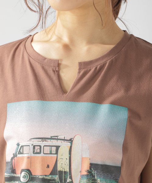 BAYFLOW(ベイフロー)の「カルフォルニアコットンノースリキーネックタンク(Tシャツ/カットソー・レディース・ホワイト/ブラック/ブラウン・FREE)」の20枚目の写真