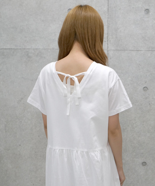 w closet（ダブルクローゼット）の「異素材切替プリーツワンピース（ワンピース・レディース・ホワイト/ブラック系その他2/ブラウン系その他4・FREE）」の8枚目の写真