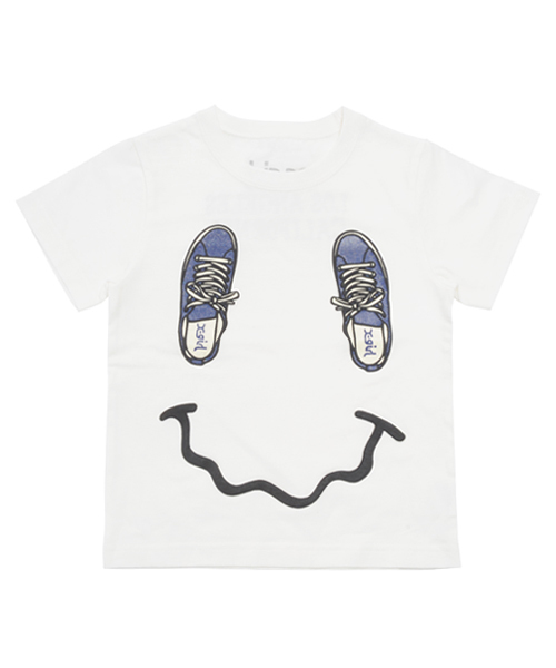 X-girl Stages(エックスガールステージス)の「SMILING SHOES S/S TEE(12M~3T)(Tシャツ/カットソー・キッズ・ホワイト/アッシュグレー/ネイビー・2T/12M/3T)」の4枚目の写真