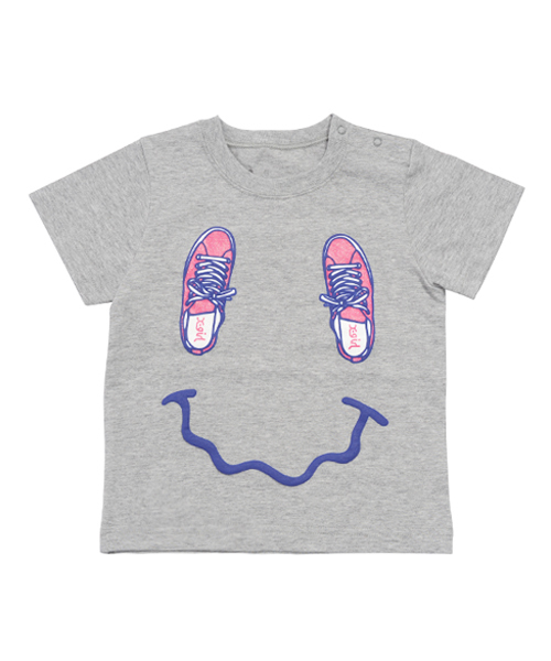 X-girl Stages(エックスガールステージス)の「SMILING SHOES S/S TEE(12M~3T)(Tシャツ/カットソー・キッズ・ホワイト/アッシュグレー/ネイビー・2T/12M/3T)」の7枚目の写真