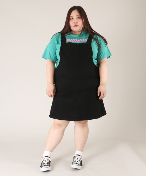 PUNYUS（プニュズ）の「ツイルジャンパ－スカ－ト（ジャンパースカート・レディース・ベージュ/ブラック・1/2/3/4）」の8枚目の写真