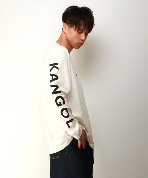 KANGOL(カンゴール)の「【別注】KANGOL カンゴール 袖プリントロンT(Tシャツ/カットソー・メンズ・ホワイト/ブラック/ベージュ・M/L)」の13枚目の写真