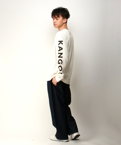 KANGOL(カンゴール)の「【別注】KANGOL カンゴール 袖プリントロンT(Tシャツ/カットソー・メンズ・ホワイト/ブラック/ベージュ・M/L)」の12枚目の写真