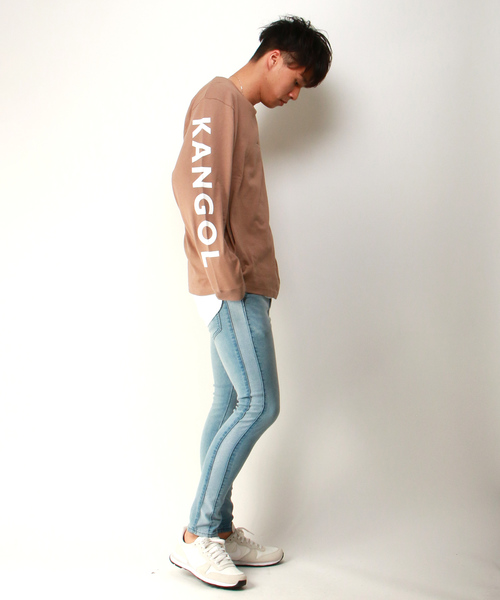KANGOL(カンゴール)の「【別注】KANGOL カンゴール 袖プリントロンT(Tシャツ/カットソー・メンズ・ホワイト/ブラック/ベージュ・M/L)」の6枚目の写真