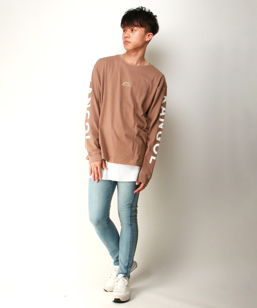 KANGOL(カンゴール)の「【別注】KANGOL カンゴール 袖プリントロンT(Tシャツ/カットソー・メンズ・ホワイト/ブラック/ベージュ・M/L)」の5枚目の写真