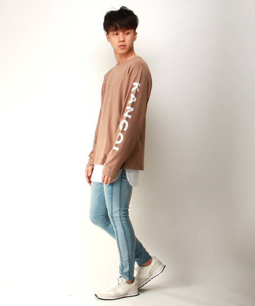 KANGOL(カンゴール)の「【別注】KANGOL カンゴール 袖プリントロンT(Tシャツ/カットソー・メンズ・ホワイト/ブラック/ベージュ・M/L)」の4枚目の写真